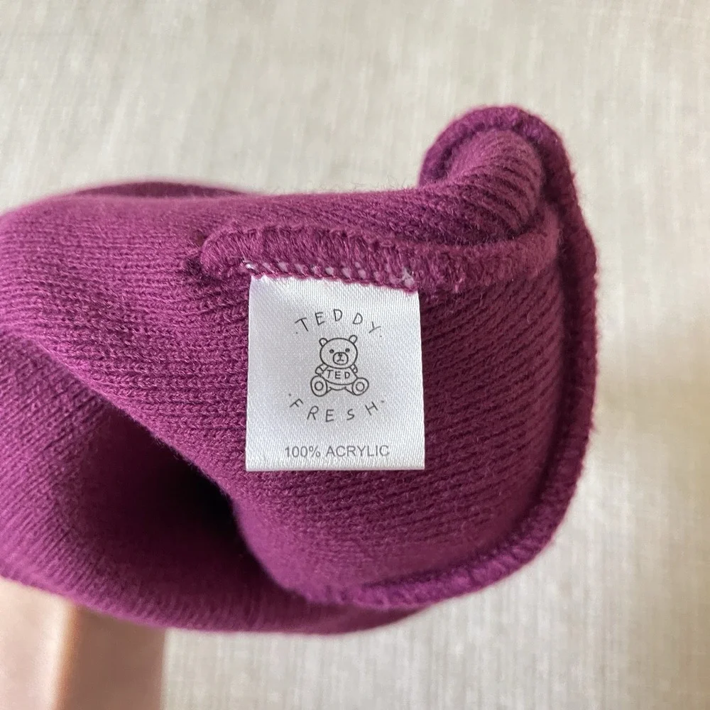 Teddy Fresh Heavy Gauge Beanie Purple‎ Logo Patch
